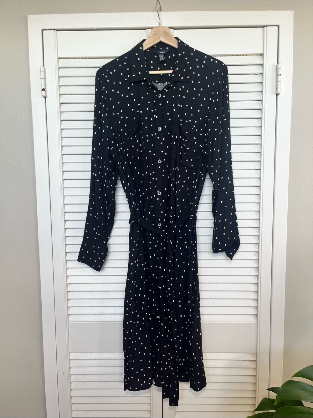 Hatley Black Shirt Dress with White Polka Dots